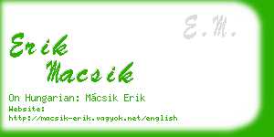 erik macsik business card